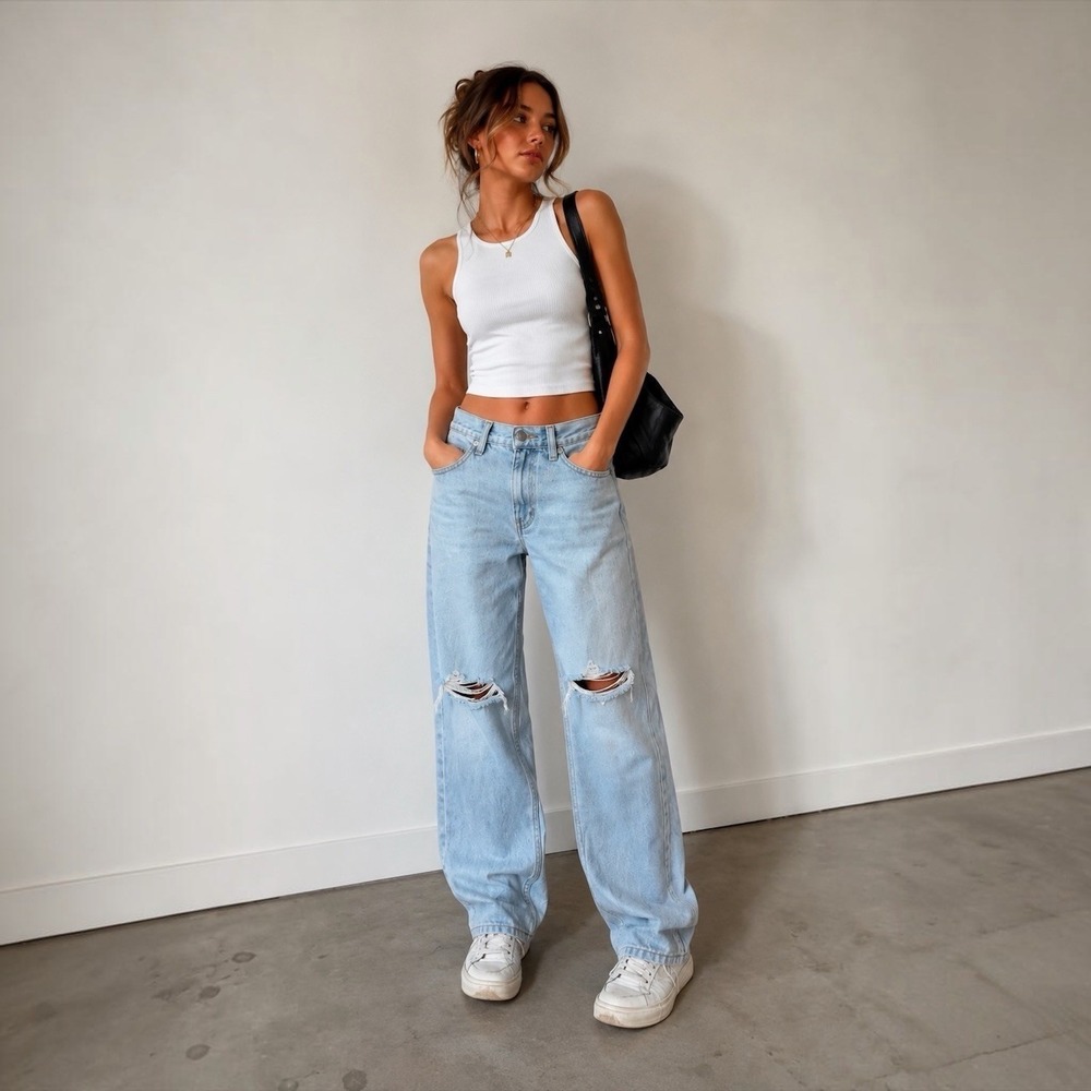 Levi's SilverTab '94 Baggy Distressed Light Wash Jeans Women's 31